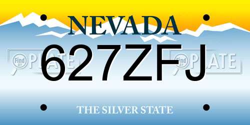 627ZFJ Nevada License Plate