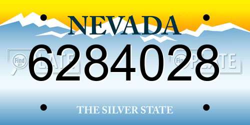 6284028 Nevada License Plate