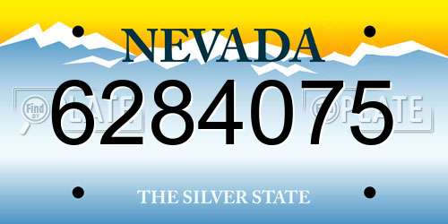 6284075 Nevada License Plate