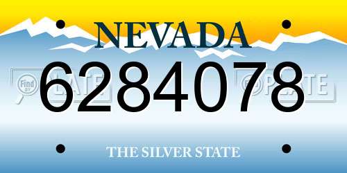 6284078 Nevada License Plate