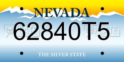 62840T5 Nevada License Plate