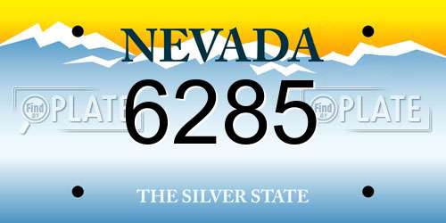 6285 Nevada License Plate