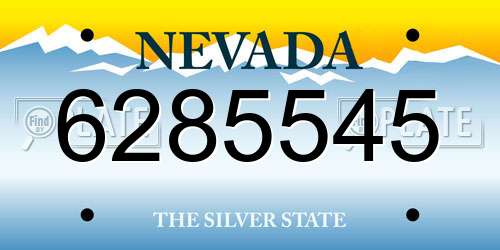 6285545 Nevada License Plate