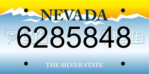 6285848 Nevada License Plate