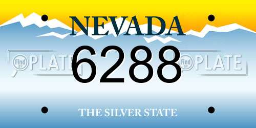 6288 Nevada License Plate