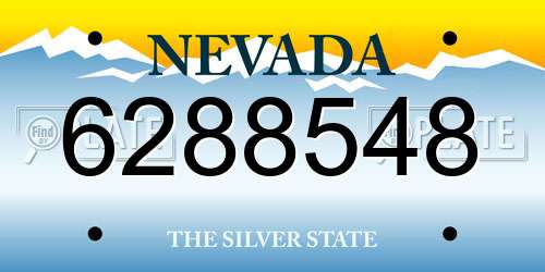 6288548 Nevada License Plate
