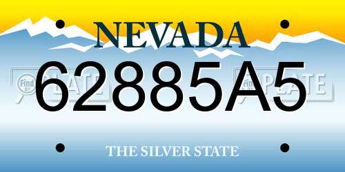 62885A5 Nevada License Plate