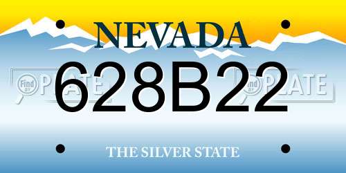 628B22 Nevada License Plate