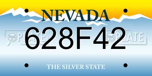 628F42 Nevada License Plate
