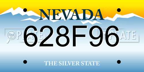 628F96 Nevada License Plate
