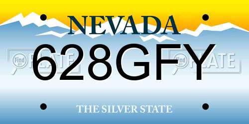 628GFY Nevada License Plate