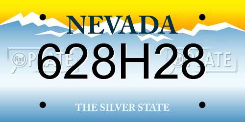 628H28 Nevada License Plate