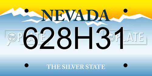 628H31 Nevada License Plate