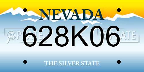 628K06 Nevada License Plate