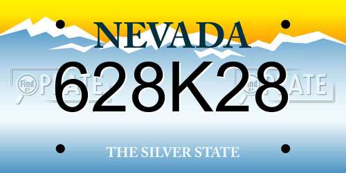 628K28 Nevada License Plate