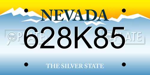 628K85 Nevada License Plate