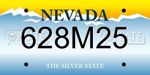 628M25 Nevada License Plate