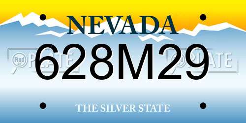 628M29 Nevada License Plate