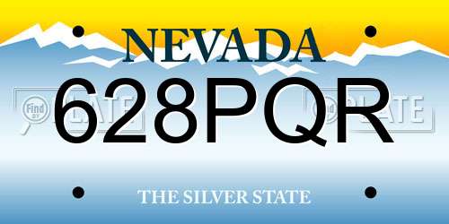 628PQR Nevada License Plate