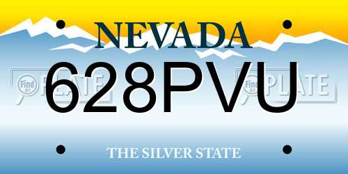 628PVU Nevada License Plate