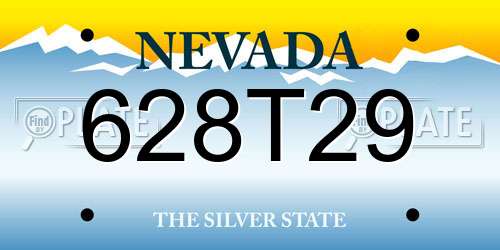628T29 Nevada License Plate