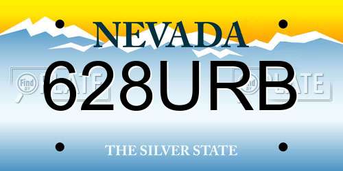628URB Nevada License Plate