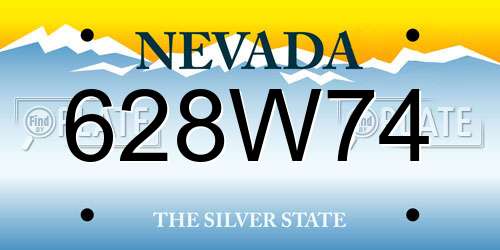 628W74 Nevada License Plate