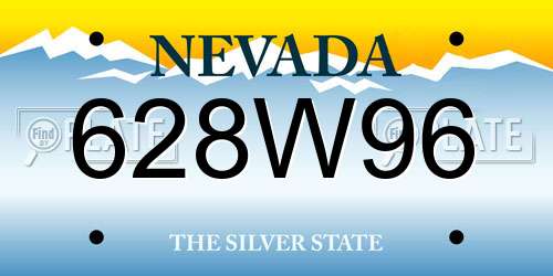 628W96 Nevada License Plate