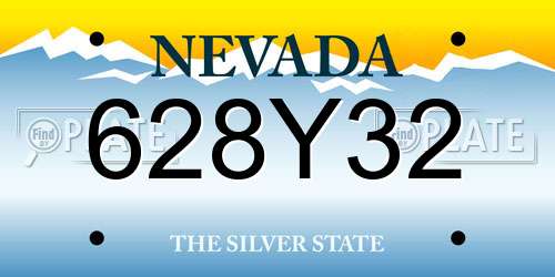 628Y32 Nevada License Plate