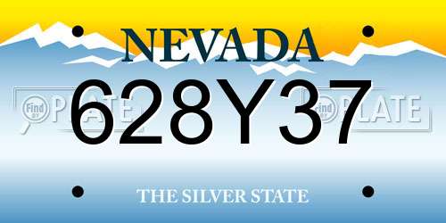 628Y37 Nevada License Plate