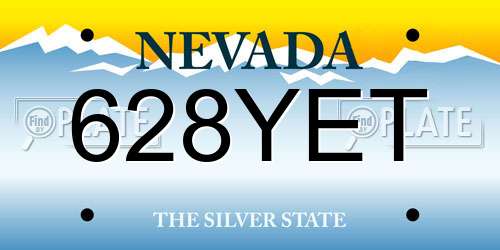 628YET Nevada License Plate