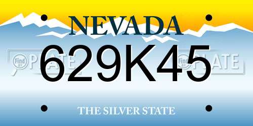 629K45 Nevada License Plate