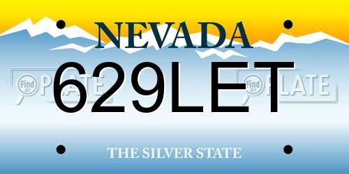 629LET Nevada License Plate
