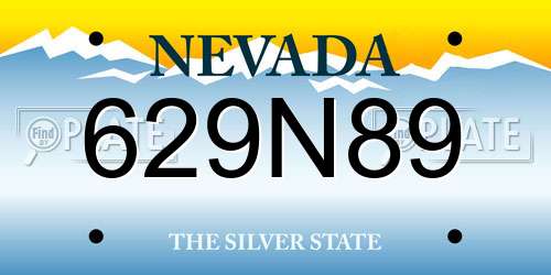 629N89 Nevada License Plate