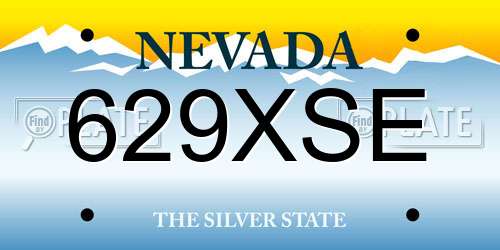 629XSE Nevada License Plate