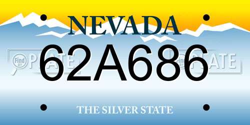62A686 Nevada License Plate