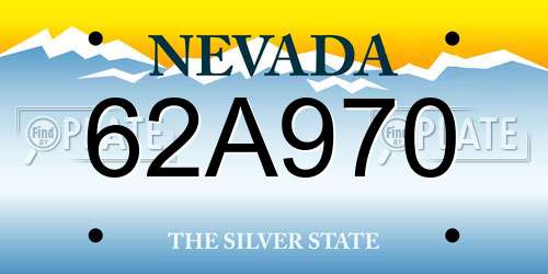 62A970 Nevada License Plate