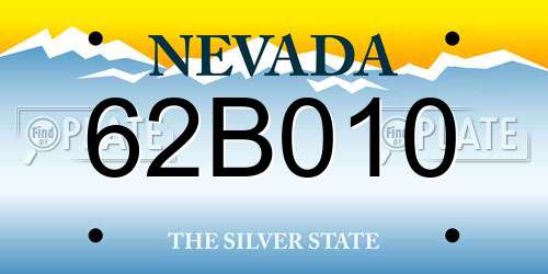 62B010 Nevada License Plate
