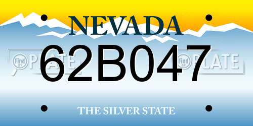 62B047 Nevada License Plate