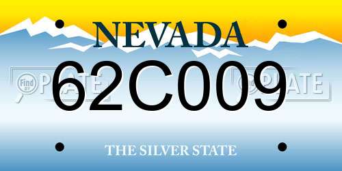 62C009 Nevada License Plate