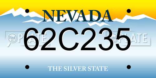 62C235 Nevada License Plate