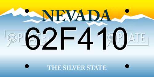 62F410 Nevada License Plate