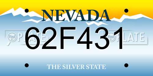 62F431 Nevada License Plate