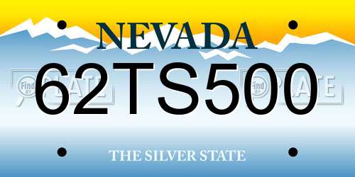 62TS500 Nevada License Plate
