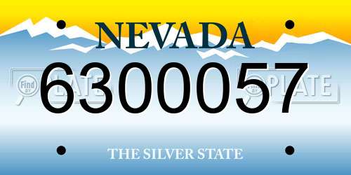 6300057 Nevada License Plate