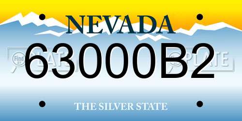63000B2 Nevada License Plate