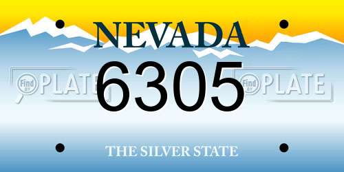 6305 Nevada License Plate
