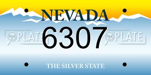 6307 Nevada License Plate
