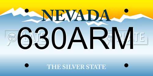 630ARM Nevada License Plate