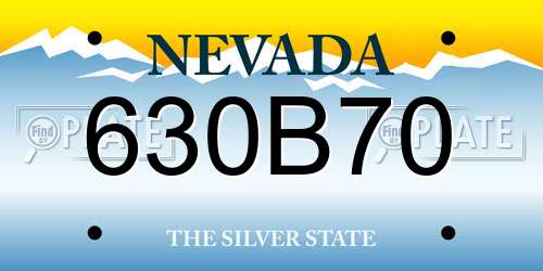 630B70 Nevada License Plate